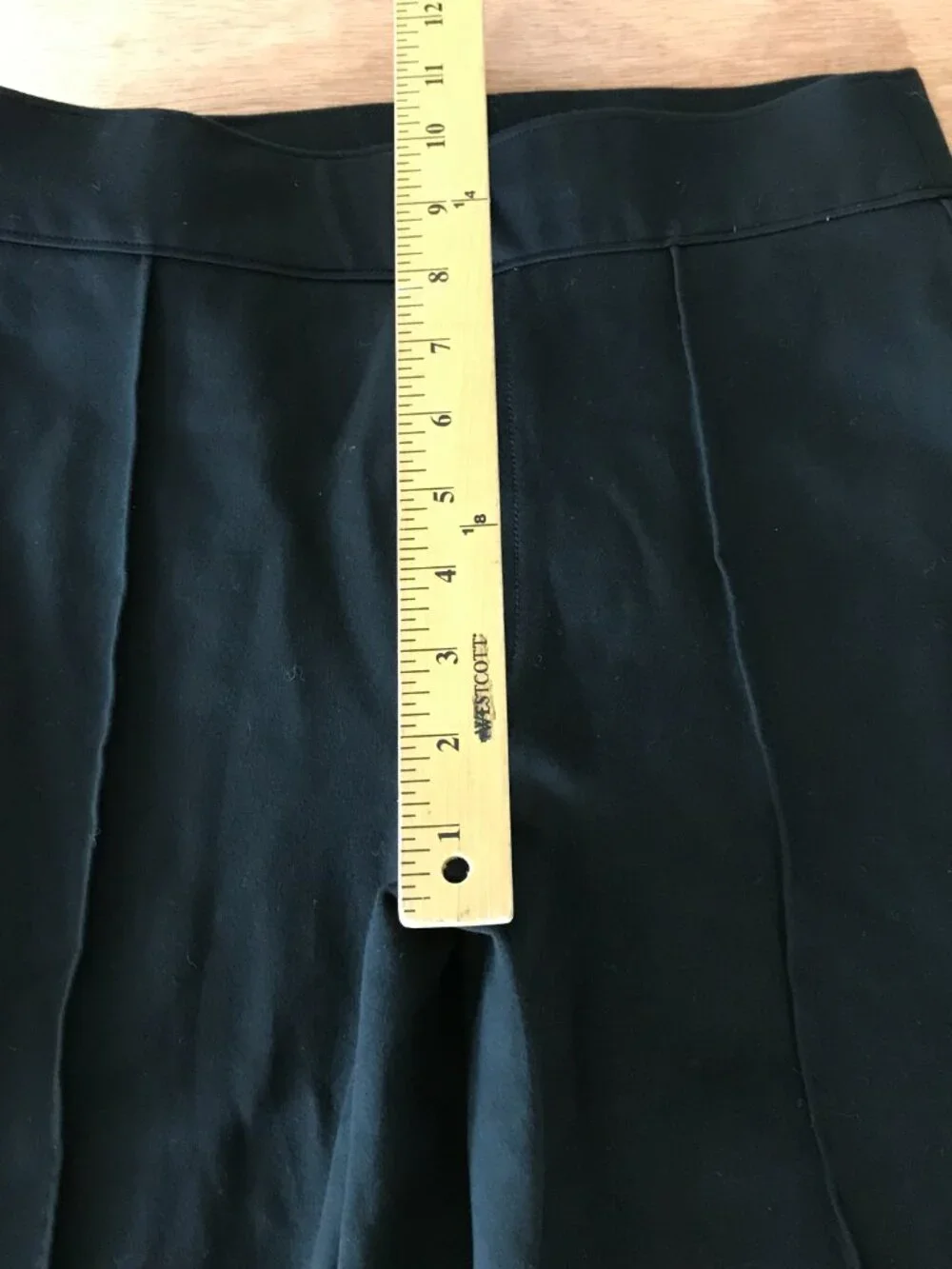 Spanx Ponte Flared Pant Women S Black Mid Rise Pleated Stretch Sculpting Pull On - Picture 9 of 14